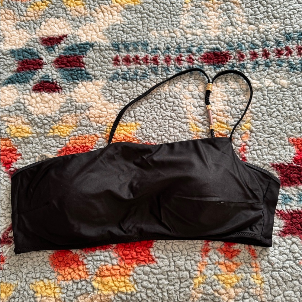 Aerie Charcoal Bandeau swim top